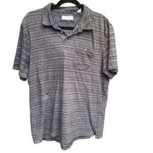 English Laundry Men’s Large 3 Button Polo with Chest Pocket and Stripes